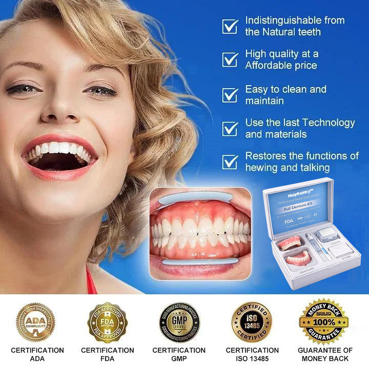 🔥 ENDS TODAY 80% OFF🔥 HazyGalaxy™ Custom-Fit Dentures 🦷Smile with Confidence